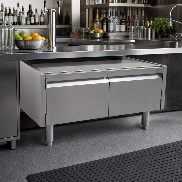 Product image #2 for Glastender ACB-30 Two-Door Stainless Steel Underbar Add-On Cabinet Base, 30-Inch Wide