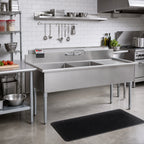 Thumbnail image #2 for Eagle Group 2136-2-18-16/3 Two-Compartment Utility Sink with Left and Right 18-Inch Drainboards, 16-Gauge 304 Stainless Steel, 72-1/4-Inch