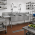 Thumbnail image #2 for Eagle Group Three-Compartment Double Drainboard Utility Sink, 120-1/4 x 28 Inches, 16-Gauge 430 Stainless Steel