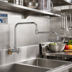 Thumbnail image #2 for T&S Brass Big-Flo BF-0299-24DJ Low-Lead Wall-Mount Pre-Rinse Faucet, 24-Inch Swivel Double-Joint Nozzle, 4-Arm Handle