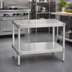 Thumbnail image #2 for New Age 48 Inch x 20 Inch x 24 Inch Stationary Aluminum Equipment Stand with 2 Adjustable Solid Shelves