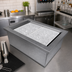 Thumbnail image #2 for TableCraft Portable Insulated Single Ice Well Without Lid, Fits 1 Full-Size Template, Brushed Aluminum, Clear
