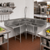 Thumbnail image #2 for John Boos Pro-Bowl 3-Compartment Corner Sink with Dual 24-Inch Drainboards, 76-1/2
