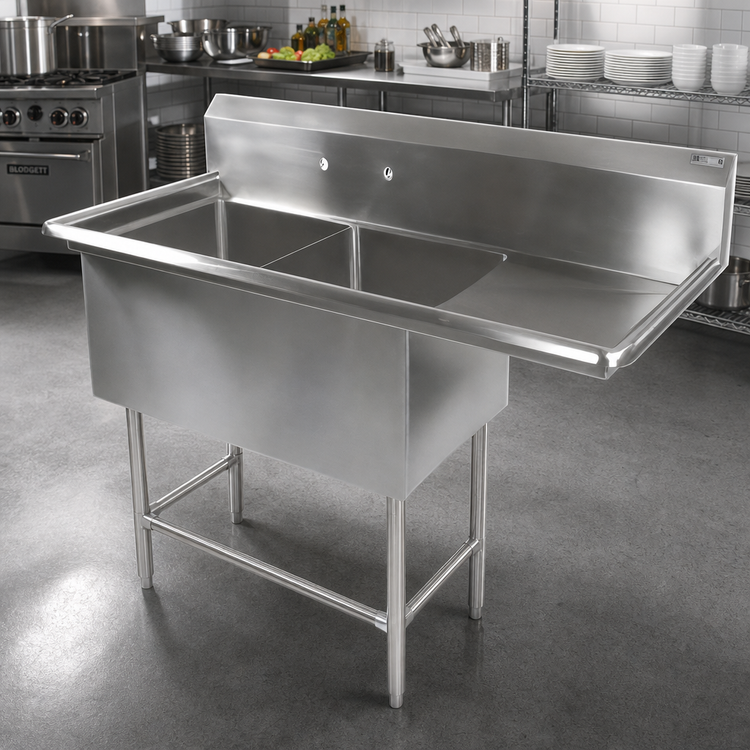 Product image #2 for John Boos Pro-Bowl 2-Compartment Stainless Steel Sink with Right Drainboard