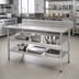 Thumbnail image #2 for Adjustable Galvanized Work Table Undershelf, 120 in. x 24 in., for Uni-Lok Hat Channel Frame Tables