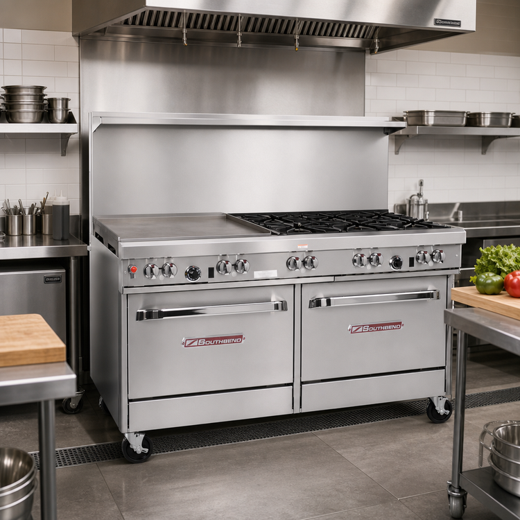 Product image #2 for Southbend Ultimate 60-Inch Gas Restaurant Range with 48-Inch Griddle and 2 Cabinet Bases