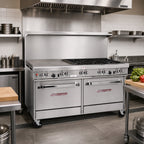 Thumbnail image #2 for Southbend (Middleby) Ultimate 4604CC-4G 60-Inch Gas Restaurant Range with 48-Inch Griddle, 2 Open Burners, and 2 Cabinet Bases
