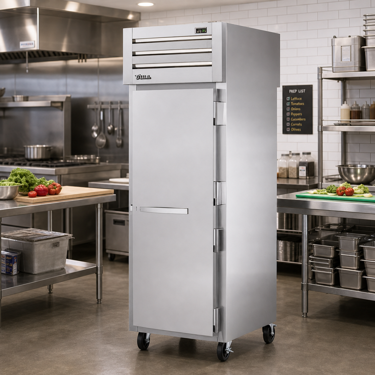 Product image #2 for True Spec Series Pass-Thru One-Section Reach-In Refrigerator with Solid Front and Rear Swing Doors