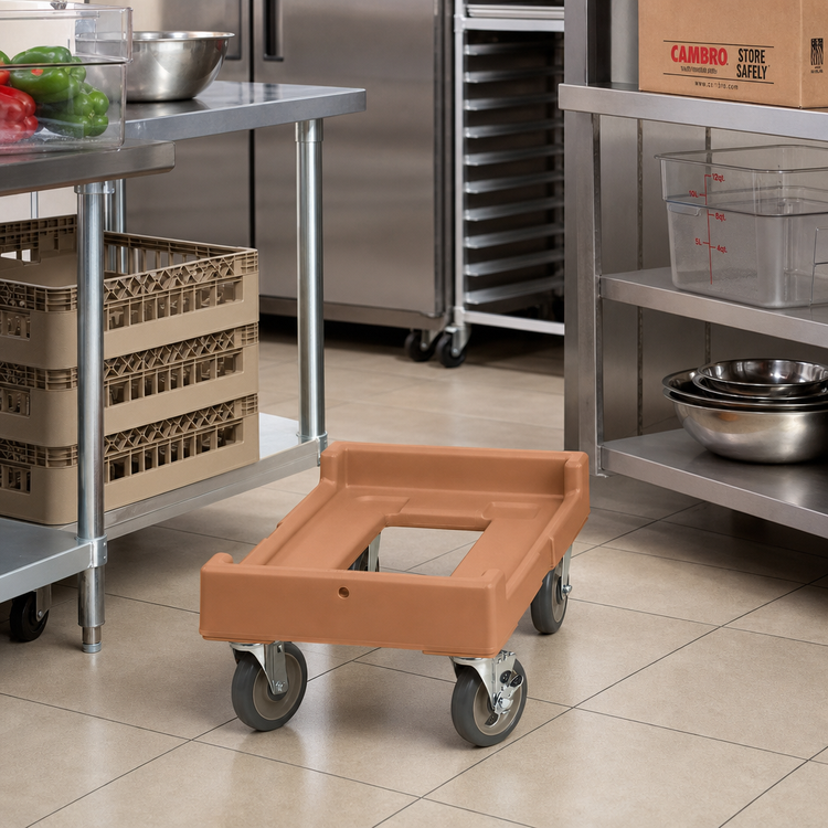 Product image #3 for Cambro Camdolly Open Frame Transport Dolly, 300 lb Capacity, 5-Inch Casters, Coffee Beige