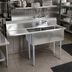 Thumbnail image #2 for BK Resources 18-Gauge Two Compartment Stainless Steel Sink with Left Drainboard, 18 x 18 x 12 Inch Bowls