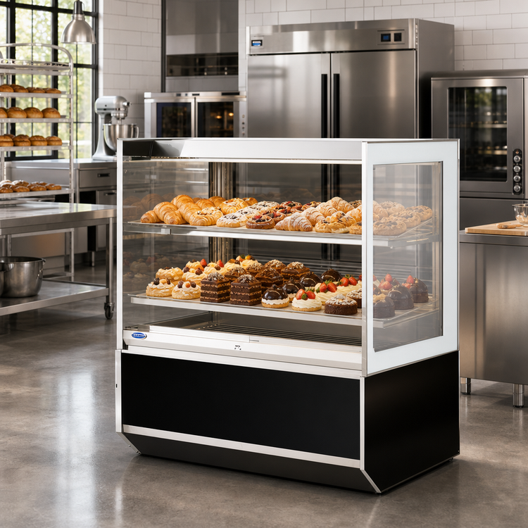 Product image #2 for Federal Industries Italian Glass Series Self-Service Non-Refrigerated Pastry Display Case, 60 Inch Wide, 2-Tier, Floor Model