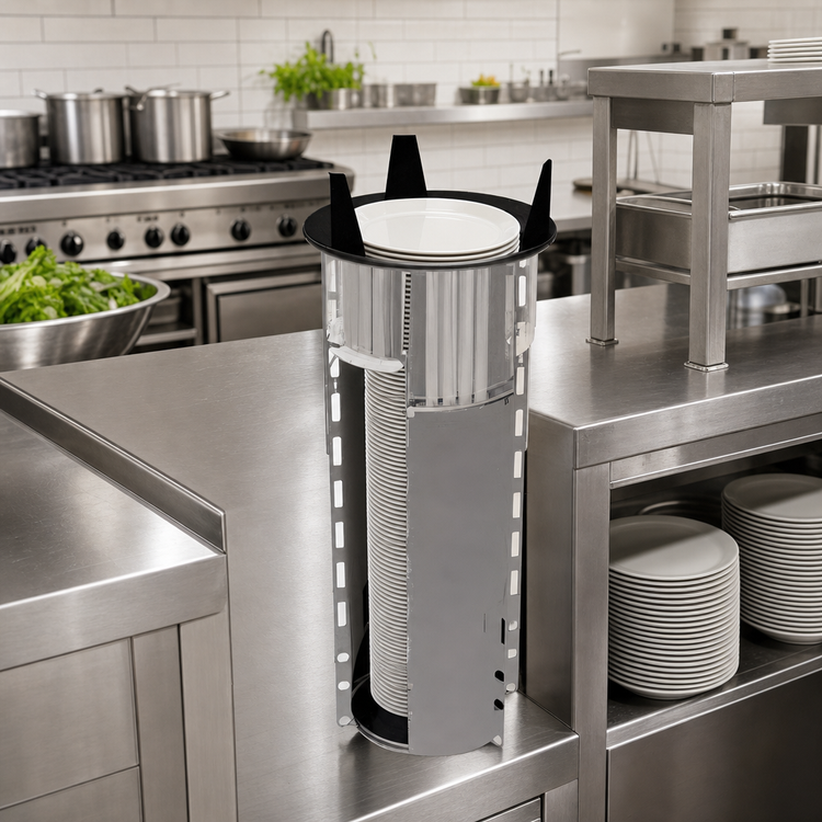 Product image #2 for Atlas Metal PDS-12 Stainless Steel Shielded Drop-In Unheated Plate Dispenser for 12-Inch Plates
