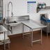 Thumbnail image #2 for Advance Tabco L-Shaped Right-Hand Dish Landing Soil Dishtable with Pre-Rinse Sink, 95-Inch Stainless Steel