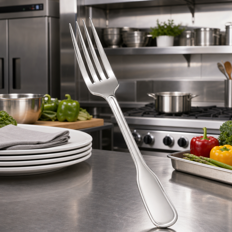 Product image #3 for Oxford European Table Fork, 8-1/8 Inch, 18/8 Stainless Steel, Extra Heavy Weight, Mirror Finish