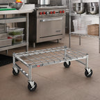 Thumbnail image #2 for Metro Super Erecta MHP55S Mobile Stainless Steel Wire Dunnage Rack, 24 x 48 x 14.5 Inches, Removable Wire Mat, 800 lb Capacity