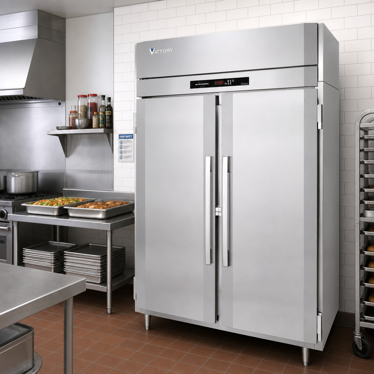 Product image #2 for Victory UltraSpec™ Extra Wide Two-Section Reach-In Warming Cabinet, Solid Hinged Doors, 52 Cu. Ft., Standard Depth