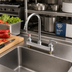 Thumbnail image #2 for T&S Brass Workboard Mixing Faucet, Deck Mount, 8-Inch Centers, 6-Inch Swivel Gooseneck Spout, Polished Chrome