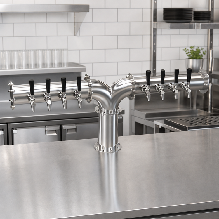 Product image #2 for Krowne Countertop Air-Cooled 8-Faucet Pipe Y-Tower Beer Tower