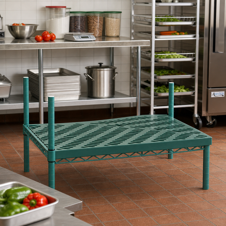 Product image #2 for QuadPlus Louvered Polymer Shelf Mat with Wire Quad-Adjust Frame, 30 x 24 Inches, Green
