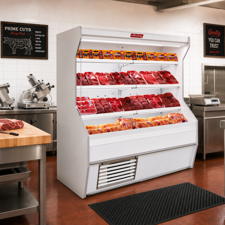 Product image #2 for Howard-McCray 32E Series R-M32E-8-LED 98-Inch Meat Open Merchandiser, Remote Refrigeration, LED Lighting