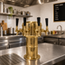 Thumbnail image #2 for Mini Mushroom Air-Cooled Countertop Draft Dispensing Tower with 4 Faucets, Polished Brass Finish