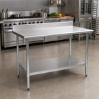 Thumbnail image #2 for Eagle Group BlendPort® BPT-3072B-BS 72 x 30 Inch 430 Stainless Steel Work Table with 4-1/2-Inch Backsplash and Undershelf