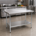 Thumbnail image #2 for Eagle BlendPort Budget Series 72-Inch x 30-Inch 430 Stainless Steel Work Table with 4-1/2-Inch Backsplash and Undershelf