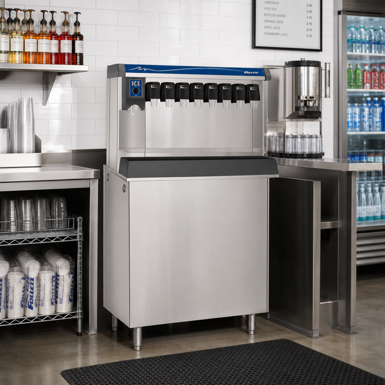 Product image #2 for Follett Vision VU155B8LP Low Profile 8-Valve Manual Load Ice and Beverage Dispenser