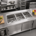 Thumbnail image #2 for John Boos Pro-Bowl 3-Compartment Stainless Steel Drop-In Sink with Deck-Mount Faucet Holes, 56 x 25 x 12 Inches