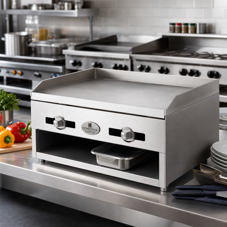 Product image #2 for Comstock-Castle 24-Inch Countertop Gas Griddle with 1/2-Inch Smooth Steel Plate