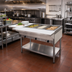 Thumbnail image #2 for Omcan 44-Inch Wide LP Gas Open-Well Steam Table with 3 Full-Size Pan Capacity, Cutting Board, and Undershelf