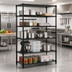 Thumbnail image #2 for Quantum Black Epoxy Antimicrobial Stationary Wire Shelving Starter Kit, 60
