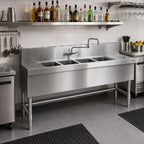 Thumbnail image #2 for Eagle Group Spec-Bar B5R-4-19 Four-Compartment Underbar Sink Unit, Right Drainboard, 304 Stainless Steel, 60"W x 19"D
