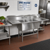 Thumbnail image #2 for Spec-Master FN Series Two-Compartment Floor Sink — 55 Inches W x 31 Inches D, 14-Gauge 300-Series Stainless Steel Top, Two 24 Inches x 24 Inches x 14 Inches Bowls, NSF