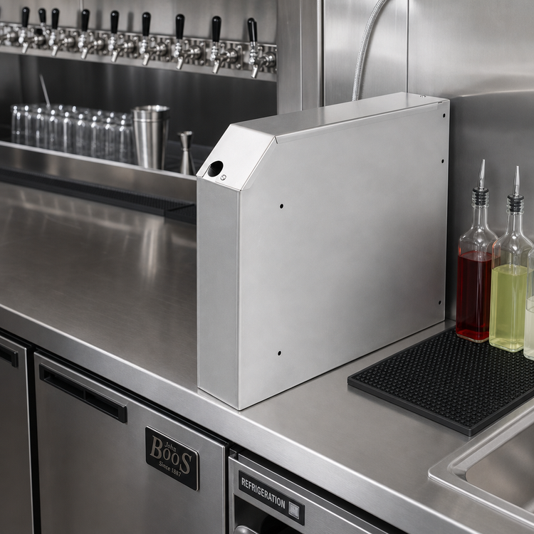 Product image #2 for John Boos Underbar Soda Gun Chase Filler with Removable Top Cover, 4 Inch x 21 Inch x 17 Inch, 18/300 Stainless Steel