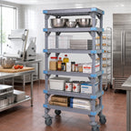 Thumbnail image #2 for Quantum Millenia QPM243686VS-5 Mobile Gray All-Polymer Shelving Unit, 5 Open Grid Shelves, 36"W x 24"D x 86"H