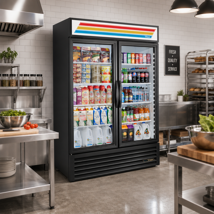 Product image #2 for True 2-Section Glass Door Merchandiser Refrigerator