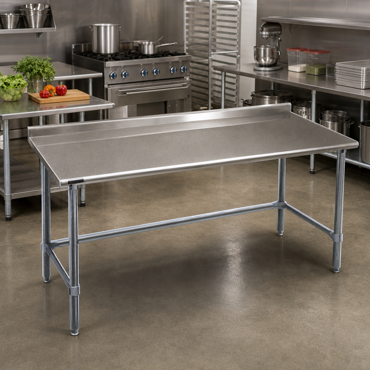 Product image #2 for Eagle Spec-Master 72-Inch W x 36-Inch D Stainless Steel Top Work Table with Rear Upturn and Galvanized Base