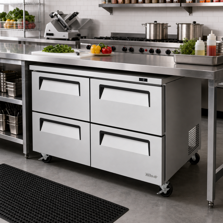 Product image #2 for Turbo Air Super Deluxe 48.25-Inch Two-Section Undercounter Drawer Freezer