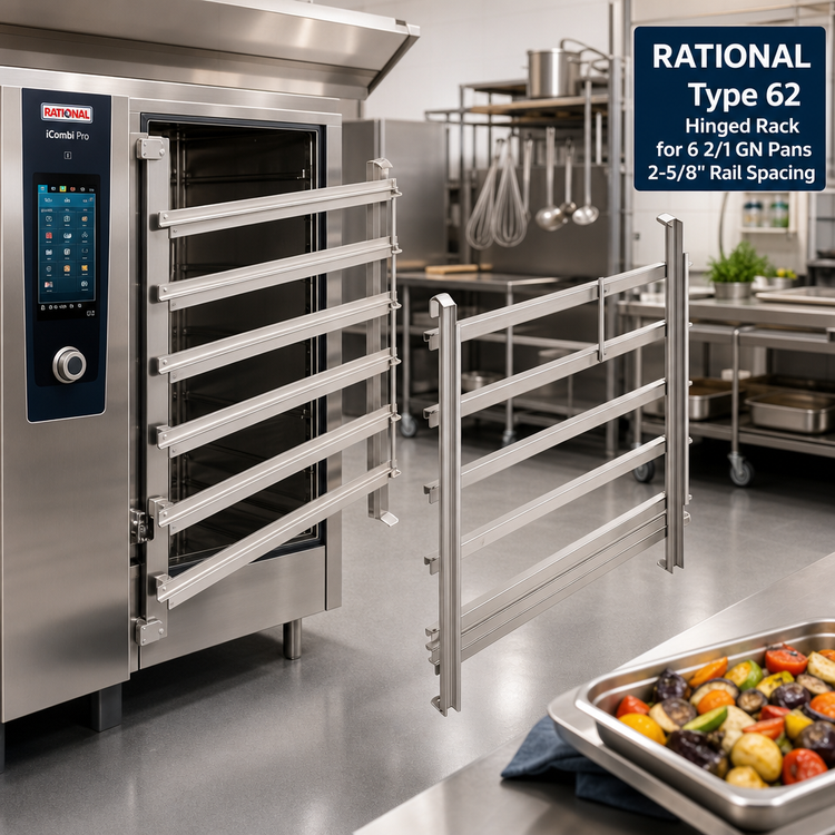 Product image #2 for RATIONAL Type 62 Hinging Rack for 6 2/1 GN Pans, 2-5/8 Inch Rail Spacing