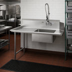 Thumbnail image #2 for John Boos Pro-Bowl SDT6-S84SBK-L 84-Inch Straight Soiled Dishtable, Left-to-Right, 20-Inch Pre-Rinse Bowl, 10-Inch Backsplash