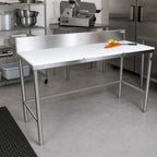 Thumbnail image #2 for John Boos TC095A Poly Top Trimming Table, 84 x 24 Inches, 3/4-Inch Reversible Top, 6-Inch Backsplash