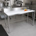 Thumbnail image #2 for John Boos Poly Top Trimming Table, 84 x 24 Inches, 3/4-Inch Reversible Top, 6-Inch Backsplash