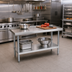 Thumbnail image #2 for 36 Inch W x 24 Inch D Galvanized Equipment Stand with 304 Stainless Steel Top and Adjustable Undershelf