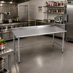 Thumbnail image #2 for Eagle Group BlendPort® BPT-2460GTEB-UT 60 x 24 Inch Stainless Steel Work Table, 16-Gauge 300 Series Top, Rear Upturn, Galvanized Base