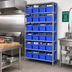 Thumbnail image #2 for Quantum Heavy Duty Stationary Wire Shelving Unit with 8 Shelves and 28 Bins, 36 x 12 x 75 Inches