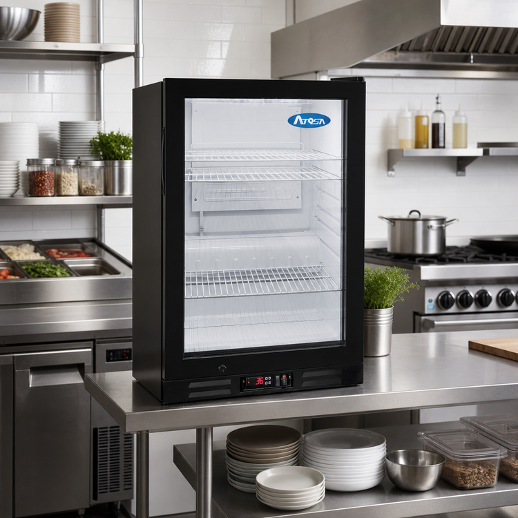 Product image #2 for Atosa Countertop Glass Door Refrigerator Merchandiser, One-Section, 2.4 Cu. Ft., Black, 115V