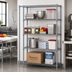 Thumbnail image #2 for Quantum Stationary Wire Shelving Starter Kit, 54W x 14D x 86H, Gray Epoxy Antimicrobial Finish