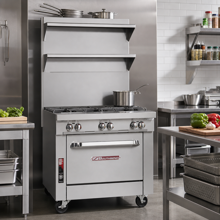 Product image #2 for Southbend Platinum 32-Inch Gas Heavy Duty Range with Two 16-Inch Uniform Hot Tops and Convection Oven