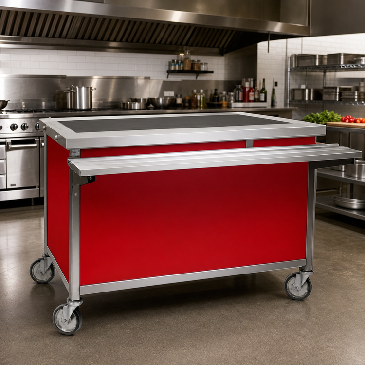 Product image #2 for Director's Choice DCS5-HS 78" Mobile Heated Surface Unit with Holly Berry Red Front Panel